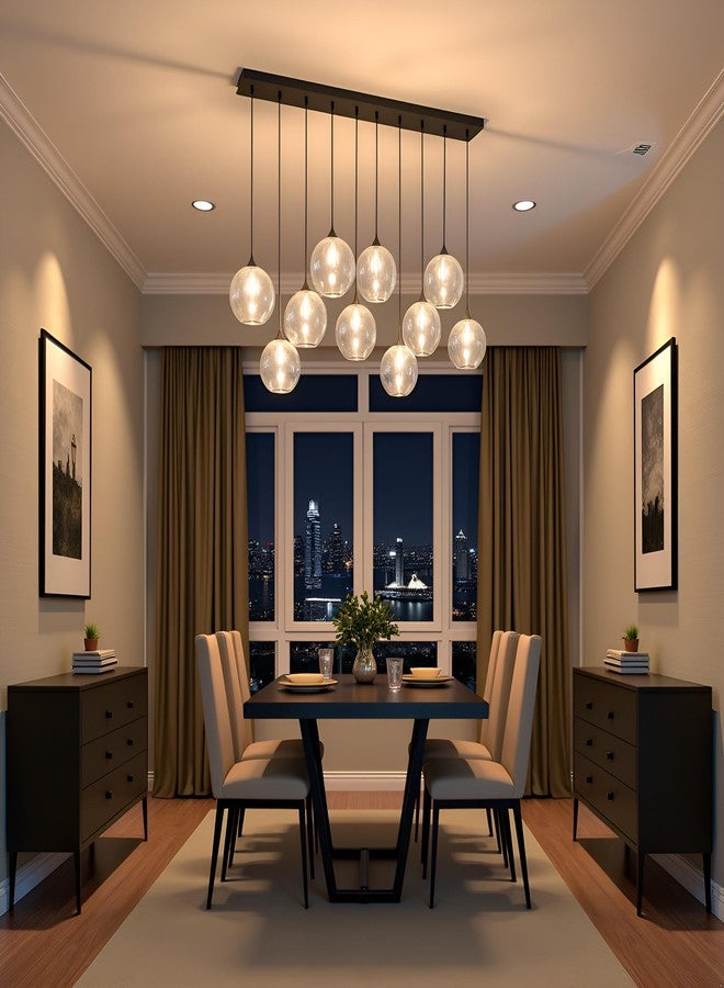 BrightLyt Chandelier Hanging Lights for Living Room, Hanging Pendant Lamp for Home Decoration, Ceiling Chandelier, Jhumar Light for Hall (Clear) - Image 2